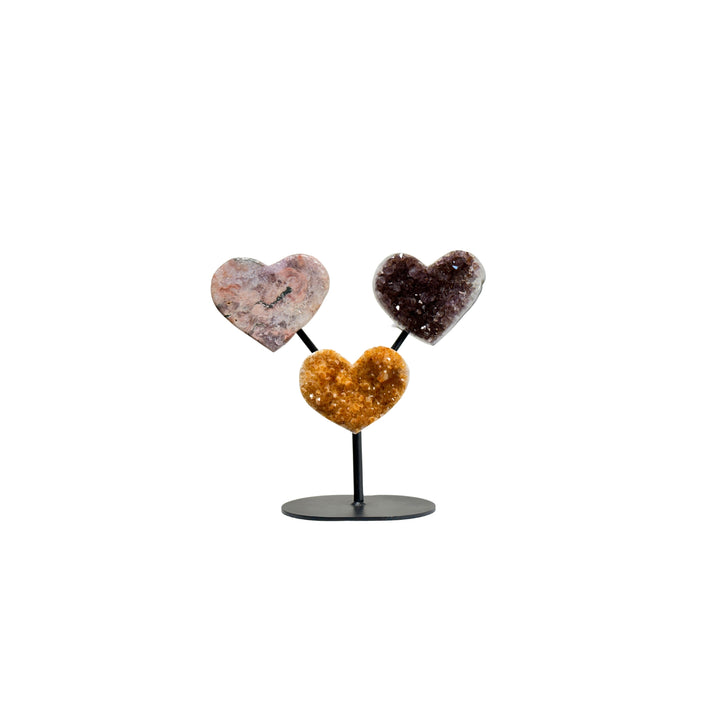 Amethyst & Citrine Heart Sculpture