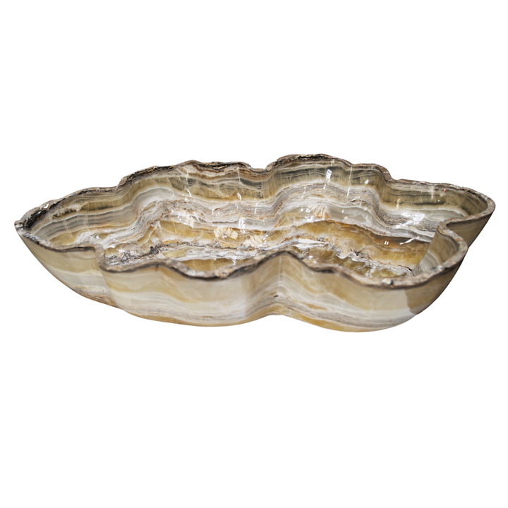 Hand Carved Pearlescent Onyx Bowl