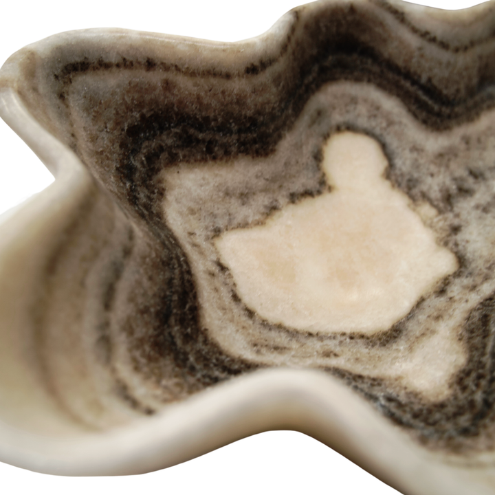 Hand Carved Black & White Onyx Bowl