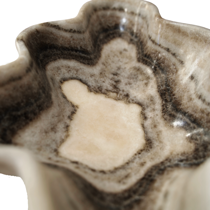 Hand Carved Black & White Onyx Bowl