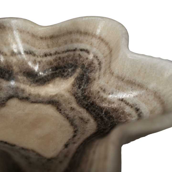 Hand Carved Black & White Onyx Bowl